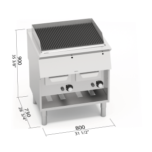 PARRILLA A GAS 800 CON AGUA S700 BERTOS SG7WG80M