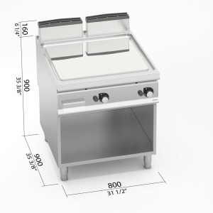 FRYTOP LISO GAS COMPOUND BERTOS S900 SG9FL8M-2/CPD