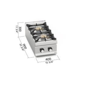 COCINA 2 FUE GAS POTEN BERTOS LX900 MOD. LXG9F2PSP