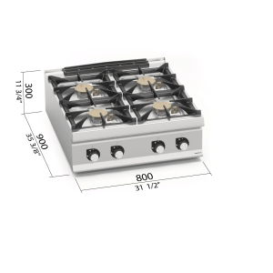 COCINA 4 FUE GAS POTEN BERTOS LX900 MOD. LXG9F4PSP