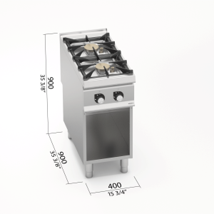 COCINA 2 FU GAS FONDO AGUA BERTOS S900 SG9F2MPS/SC