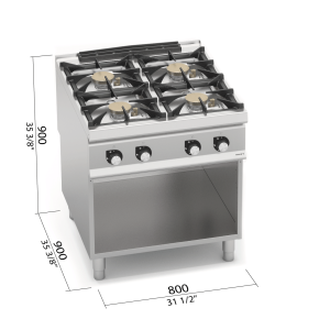 COCINA 4 FUEGOS GAS POTEN. BERTOS S900 SG9F4MPSP