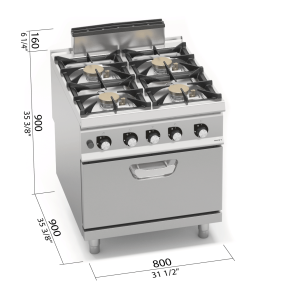 COCINA 4F GAS POT +AGUA+HORNO S900 SG9F4PSP+FG/SC
