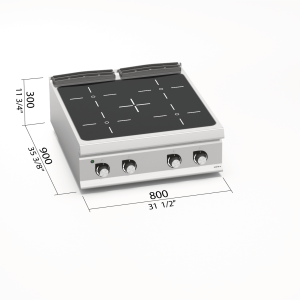 VITROCERAMICA 4 FUEGOS LX900 BERTOS LXE9P4P/VTR