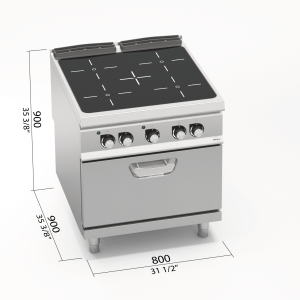 VITROCERAMICA 4FU+HORNO GN 1/1 S900 SE9P4P/VTR+FE2