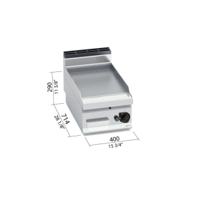FRY-TOP LISO GAS ACERO REC SOBREMESA BERTOS G7FL4B