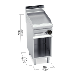 FRY-TOP LISO GAS ACERO CON MUEBLE BERTOS G7FL4M