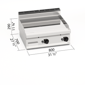 FRY-TOP LISO GAS COMPOUND SOBRE BERTOS G7FL8B-2CPD