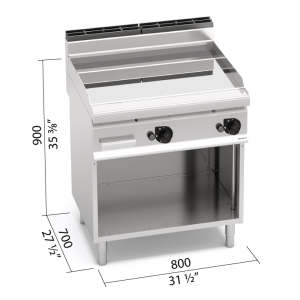 FRY-TOP LISO GAS COMPOUND MUEB BERTOS G7FL8M-2/CPD