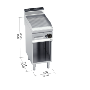 FRY-TOP RANUR GAS ACERO CON MUEBLE BERTOS G7FR4M