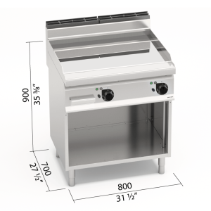 FRY-TOP LISO EL COMPOUND MUEB BERTOS E7FL8MP-2/CPD