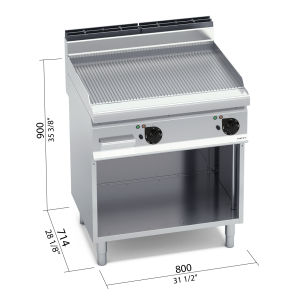 FRY-TOP RAN EL ACERO RE CON MUEBLE BERTOS E7FR8MP2