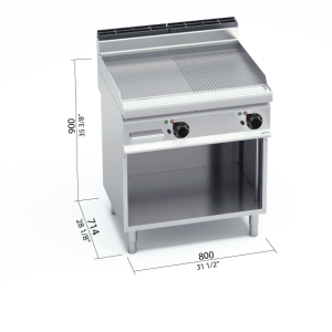 FRY-TOP LI-RAN EL ACERO CON MUEBLE BERTOS E7FM8MP2