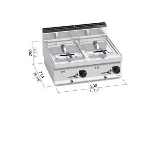 FREIDORA ELECT 10+10LT SOBREMESA BERTOS E7F10-8B