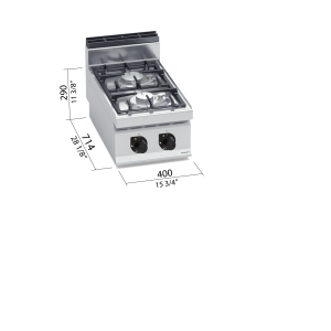 COCINA 700 2 FUEGOS A GAS POTEN. BERTOS MOD G7F2BP