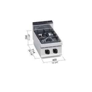 COCINA 700 2 FUEGOS A GAS BERTOS MOD. G7F2B