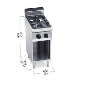 COCINA 700 2 FUEGOS A GAS CON MUEBLE BERTOS G7F2M