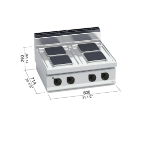 COCINA 4 FUE CUA ELECT SOBREMESA BERTOS MOD E7PQ4B