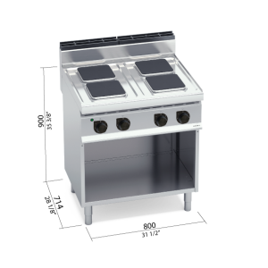 COCINA 4 FU CUA ELECT CON MUEBLE BERTOS MOD E7PQ4M