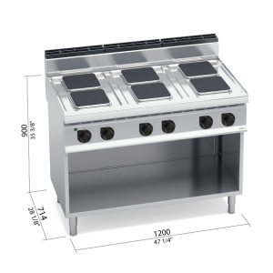 COCINA 6 FU CUA ELECT CON MUEBLE BERTOS MOD E7PQ6M
