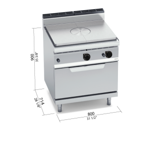 PLACA RADIANTE + HORNO GN 2/1 BERTOS MOD. G7TP+FG
