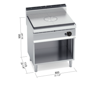 PLACA RADIANTE GAS CON MUEBLE BERTOS MOD. G7TPM