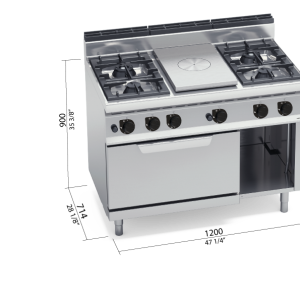 COCINA 4 FUE GAS+RADIANTE+HORNO BERTOS G7T4P4F+FG