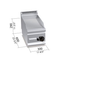 FRY-TOP LISO A GAS 300 CROMO DURO G6FL3B/CR BERTOS