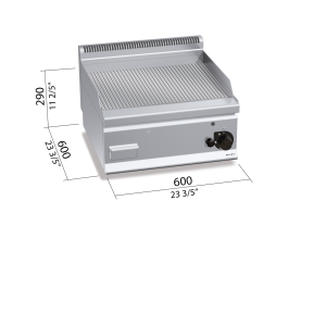FRY-TOP ACANALADO GAS 600 ACERO RECT G6FR6B BERTOS
