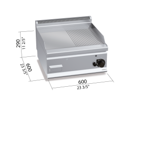 FRY-TOP LISO-ACAN GAS 600 ACERO RECT G6FM6B BERTOS