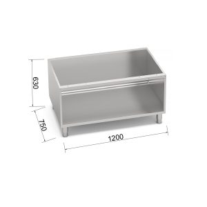 SOPORTE INOX ABIERTO 1200 LX900 BERTOS 9SG120