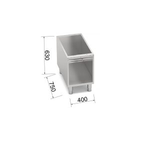 SOPORTE INOX ABIERTO 400 LX900 BERTOS 9SG40