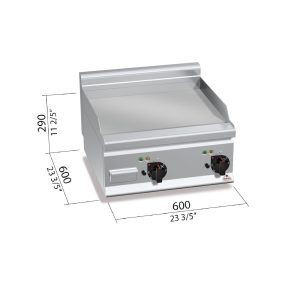 FRY-TOP LISO ELEC 600 ACERO REC E6FL6BP-2 BERTOS