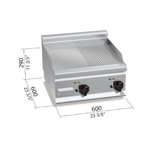 FRY-TOP LISO-ACA GAS 600 ACERO REC E6FM6BP2 BERTOS