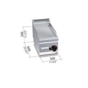FRY-TOP LISO GAS 300 ACERO RECTIFI G6FL3B BERTOS