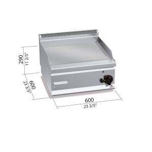 FRY-TOP LISO A GAS 600 ACERO RECTIF. G6FL6B BERTOS