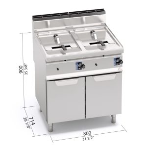 FREIDORA A GAS 10+10LT CON MUEBLE BERTOS GL10+10M