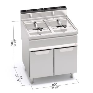 FREIDORA A GAS 15+15 LT CON MUEBLE BERTOS GL15+15M