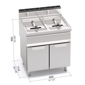 FREIDORA A GAS 20+20 LT CON MUEBLE BERTOS GL20+20M