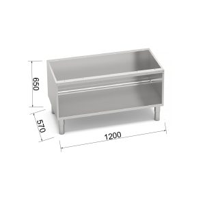 SOPORTE INOX ABIERTO 1200 S700 BERTOS S7SG120